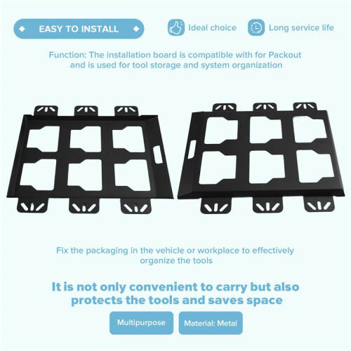 Tool Storage Rack Toolbox Holder Wall-Mounted Toolbox Rack for Tool Storage and Organization Systems Tool Black 2