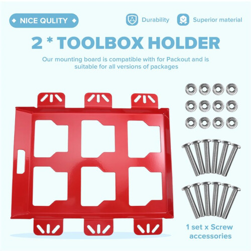 2 Pcs Tool Storage Rack Toolbox Holder Wall-Mounted Toolbox Rack for Tool Storage and Organization Systems Tool 1