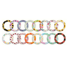 16 Anillos de Silicona con Cuentas Florales, 65 mm, para Hacer Joyas, Manualidades, Collares y Llaveros.