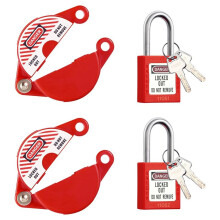 2 Sets Schuifafsluitervergrendeling en Veiligheidshangsloten, Klepvergrendelingsapparaat voor Klephandgrepen met een Diameter van 1 Tot 2-1/2 Inch