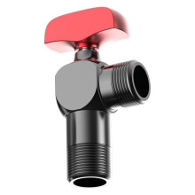 1/2 Inch All Copper Valve, Core Full Open High Flow Angle Valve, Hot and Cold Water Control Valve Red