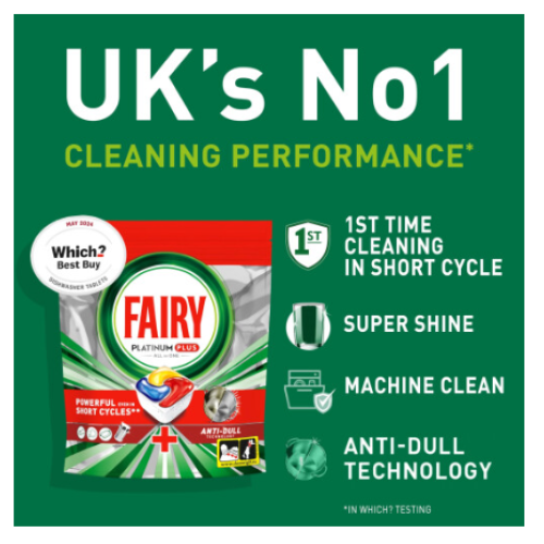 Fairy Fairy Platinum Plus Dishwasher Tablets ? Bulk Pack, 59 Tablets, XXL Pack, Lemon 1