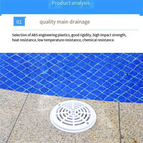 Pool Drain Cover Replacement 8in Rounded Efficient Drainage Ergonomic Pool Main Drain Replacement for Inground Pool 2