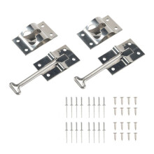 RV Door Holder, Upgrade Snap Noiseless Trailer Door , Metal Van Door Holder Catch, T-Style Door Holder, 4 Inch