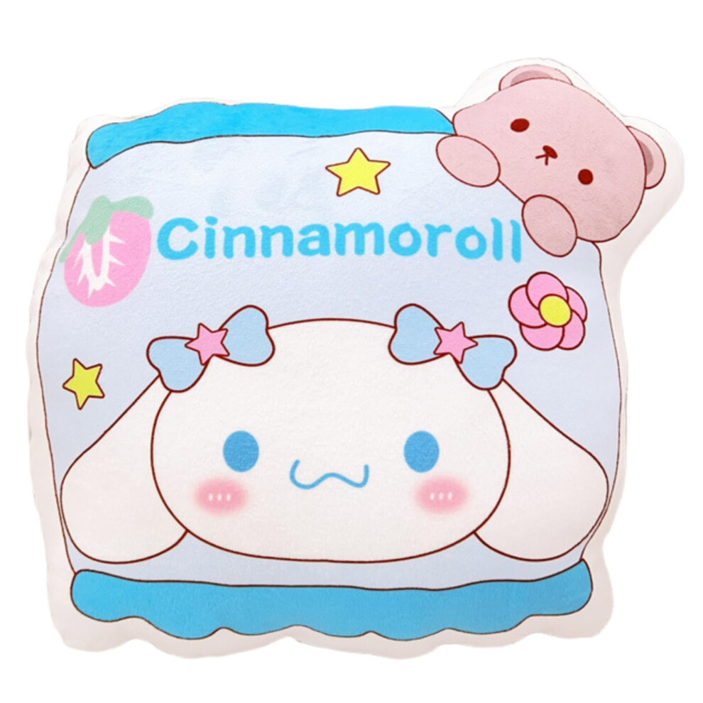 Cute Cartoon Hand Warmer Pillow 2 in 1 Heat Retaining Plush Cushion for Couch Office Blue