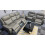 Prada 3 + 2 Leather Grey/Black Electric Recliners 4
