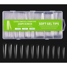XXL Tapered Square Nail Tips 240PCS Super Long Clear Acrylic False Nail Extensions 12 Sizes