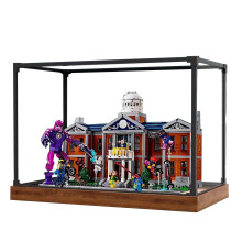 Acrylic Display Case for 76294 XMen Mansion, Dustproof Clear Showcase with Alloy Frame