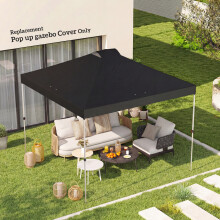 Outsunny gazebo roof replacement UV50+ Waterproof 3x3(m) Black