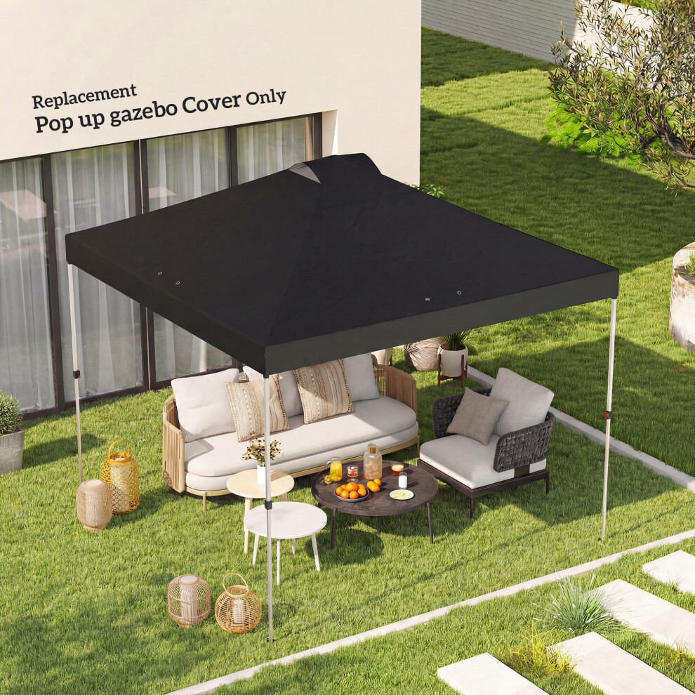 Outsunny Gazebo Roof Replacement Uv50+ Waterproof 3X3(M) Black
