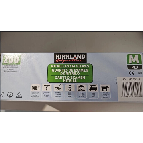Kirkland Signature Kirkland Signature Nitrile Exam 1x200 Multi-Purpose Gloves Medium