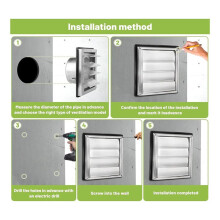 Ventilatierooster 150 mm Roestvrijstalen Ventilatieopeningenafdekking, Lamellenroosterafdekking Ventilatie met Platte Kanalen Ventilatieopening