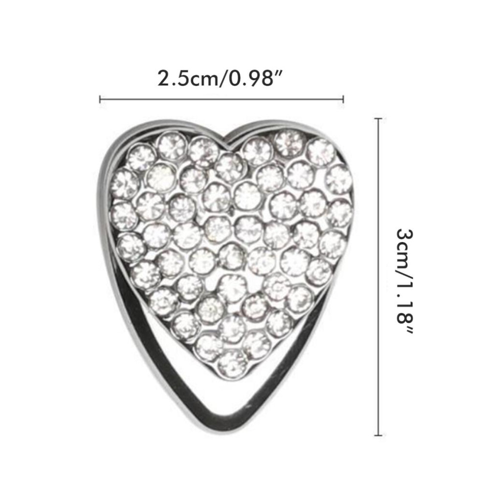 5Pcs Bling Heart Charm Hooks Self-Adhesive Crystal Car & Indoor Hangers 9301374657434
