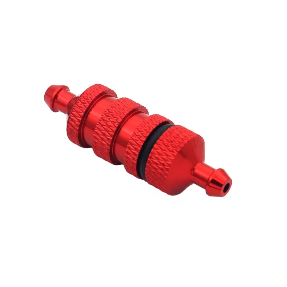 Rc Oil Filter Aluminum Inline Fuel Filter For 1/8 1/10 Nitro Rc Cars Durable Impurity Filtration Red 9053599512745