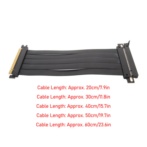 PCIe 4.0 X16 Flexible Riser Cable 40cm High Shielding Extension for GPU Black 1