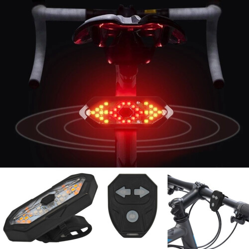 Fahrradlampe Blinker + Rotlicht, USB mit Fernbedienung 1