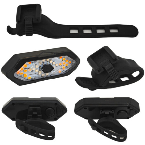 Fahrradlampe Blinker + Rotlicht, USB mit Fernbedienung 2
