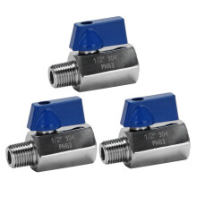 3X  Valve 1/2 Inch 304 Stainless Steel   Valve Female and Male NPT Great for Shower  Flow Control Valve