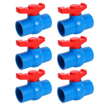 6Pcs 40mm x 40mm Slip Full Port Red Handle Lever U-PVC Valve