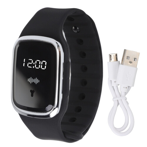Pulseira repelente ultrassônica de mosquitos, ABS e silicone, USB