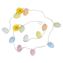 4 Stück hängende Eier- und gelbe Blumen-Girlanden für Wand, Tür & Partydekoration