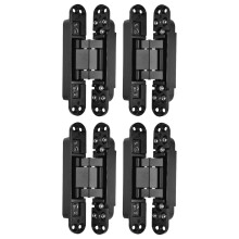 4Pcs 6 Inch Concealed Door Hinges Invisible Hinges Concealed Hinges 180 Degree Swing Hinge 3 Way Adjustable Butt Hinge A