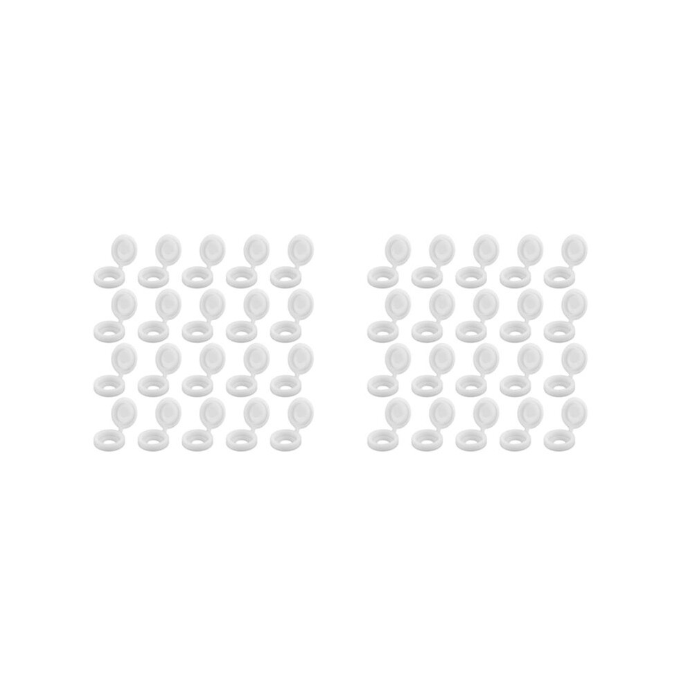 Photos - Nail / Screw / Fastener 400 Pcs Screw Cap Plastic Hinged Screw Covers Screw Cover Caps Snap- Replacement Screw Decorative Covers (White)