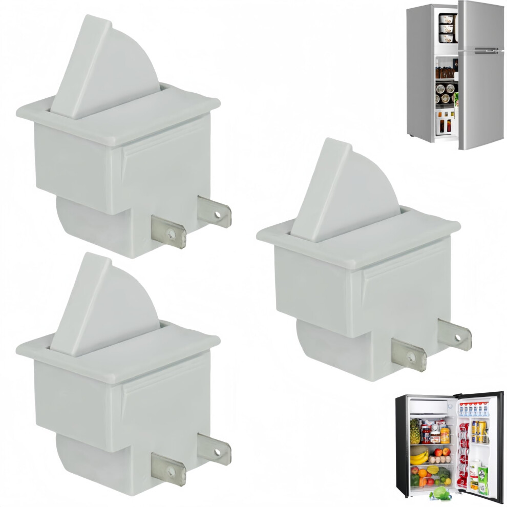 3 Pack Universal Refrigerator Door Light Switch, 2 Pin Snapin Replacement For Ge Whirlpool Maytag 9053599513643