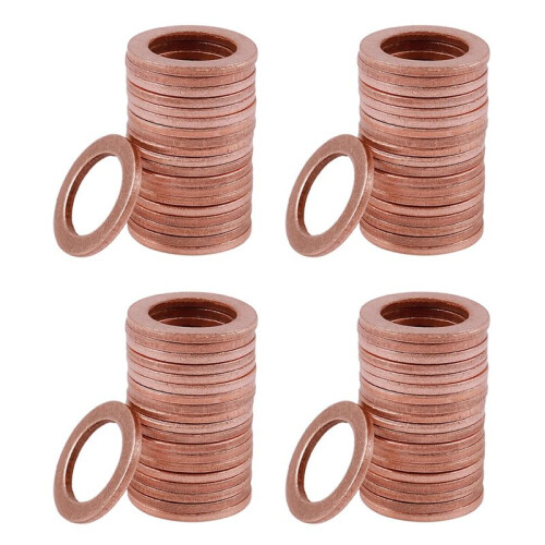 80Pcs 12mm x 18mm x 1.5mm Copper Flat Washer Ring Sealing Fitting