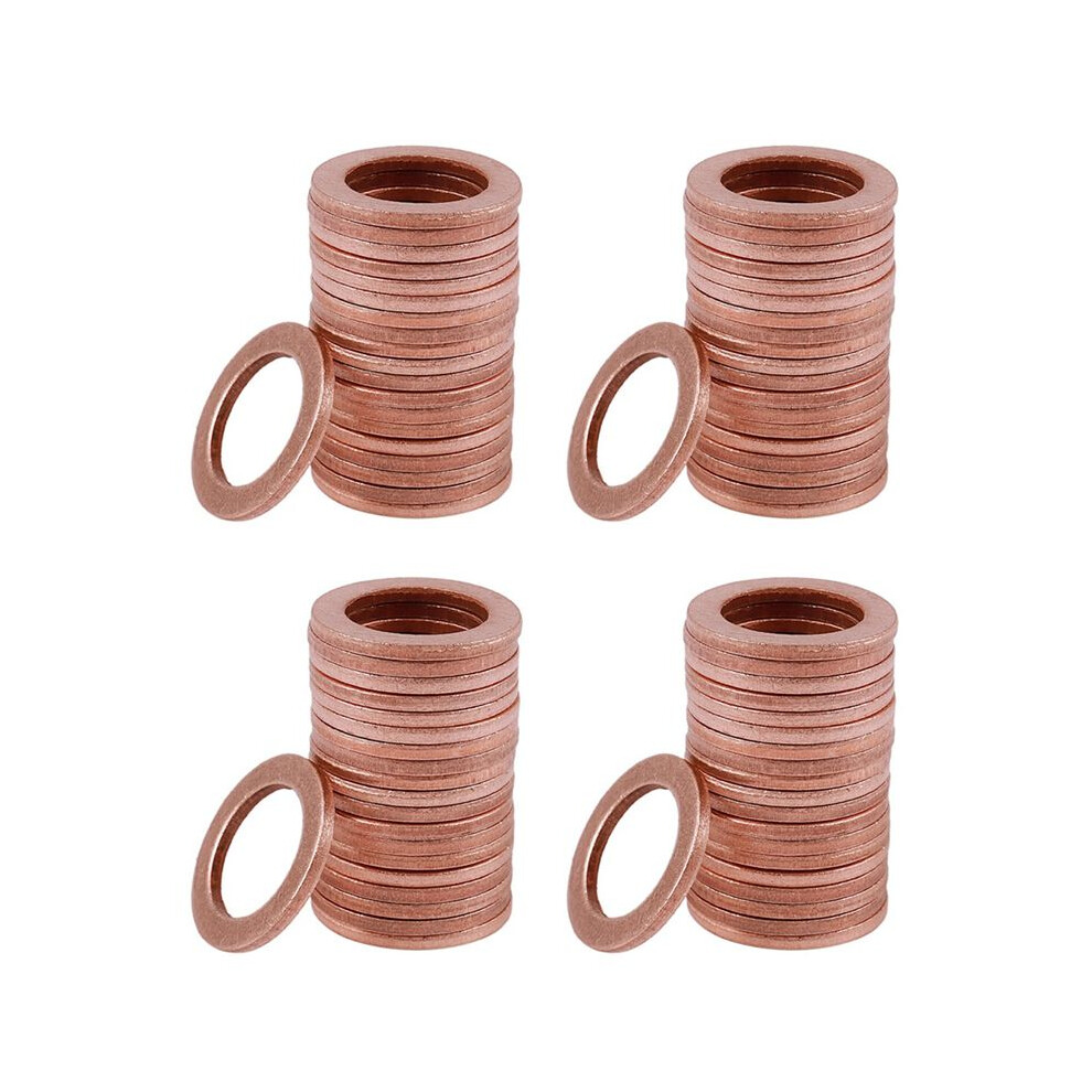 80Pcs 12Mm X 18Mm X 1.5Mm Copper Flat Washer Ring Sealing Fitting 6032760134439