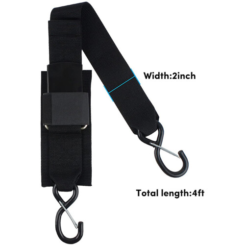 4-Pack Boat Trailer Transom Tie-Down Straps,2in X 4Ft Adjustable Transom Straps with Quick Release Buckle 1