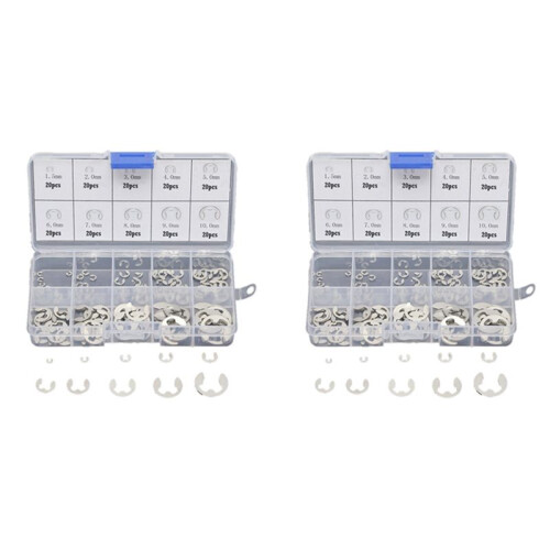 240 PCS 304 Rostfritt StåL E Clip Bricka Sortimentssats för Axelfäste M1.5-M10