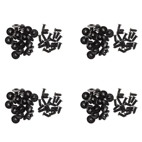 80 Pcs 8mm Hole Push in Expanding Screw Panel Clips Plastic Rivet Black