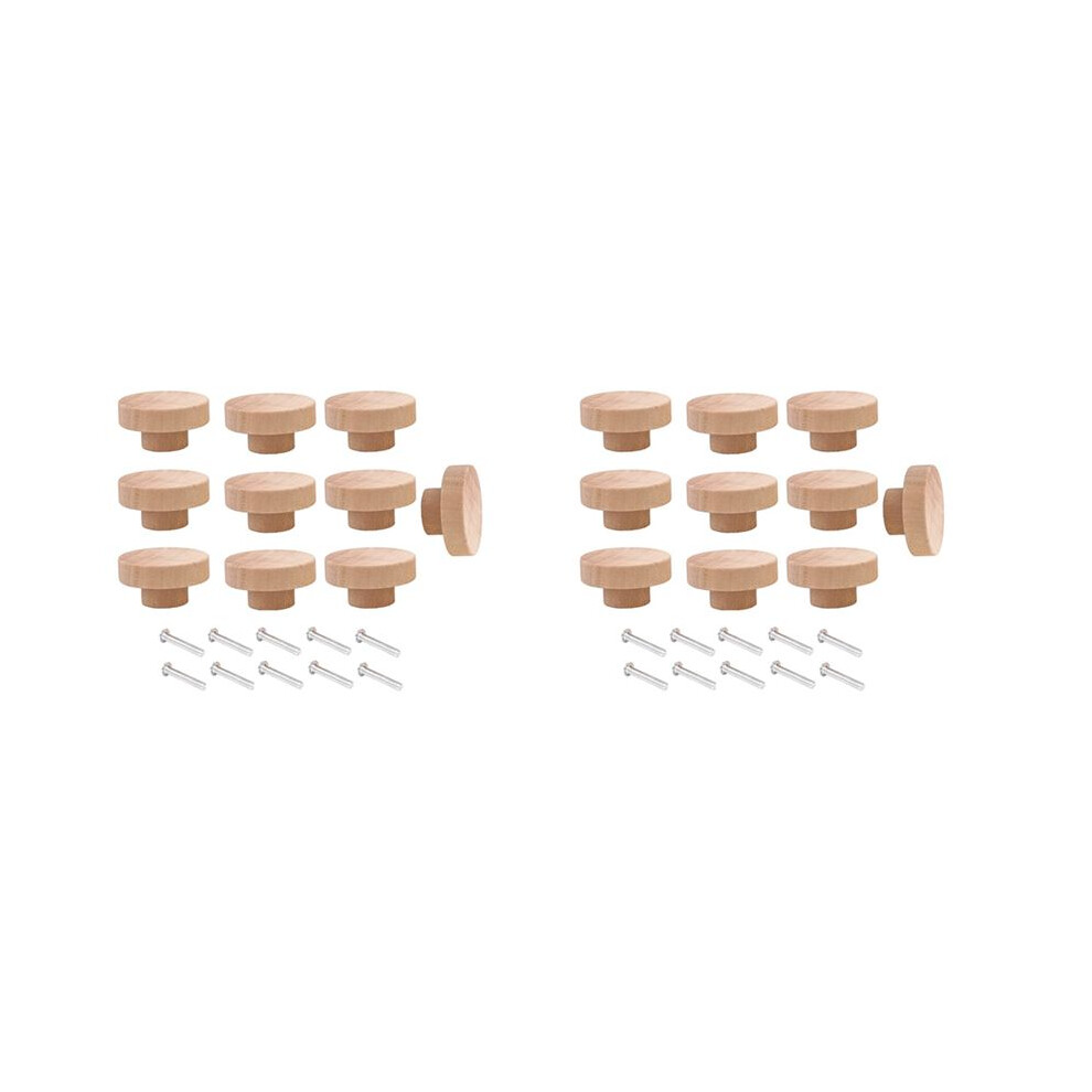 20Pcs Round Unfinished Wood Drawer Knobs 50Mm Dia Wood Furniture Cabinet Dresser Pulls 6031329060721