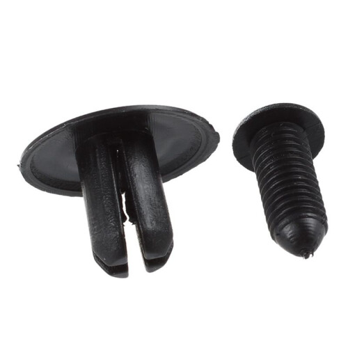 80 Pcs 8mm Hole Push in Expanding Screw Panel Clips Plastic Rivet Black 1