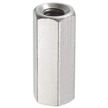 8PCS M6 x 1 Pitch 25 mm Long 304 Stainless Steel Metric Hexagon Stud Extension Hexagon Nut