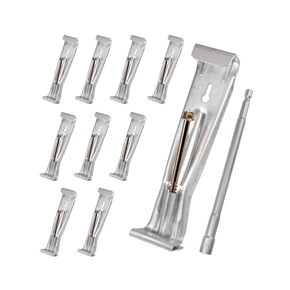 10Pcs 5Inch Gutter Hangers With Rust-Resistant Screws,Gutter Clips Hidden Gutter Bracket Come With 1/4Inch Hex Drill Bit 6032462155466