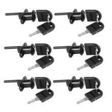 6X Zinc Alloy Computer Desk Cabinet Mailbox Drawer Cupboard Locker Cam Lock with Keys, Black