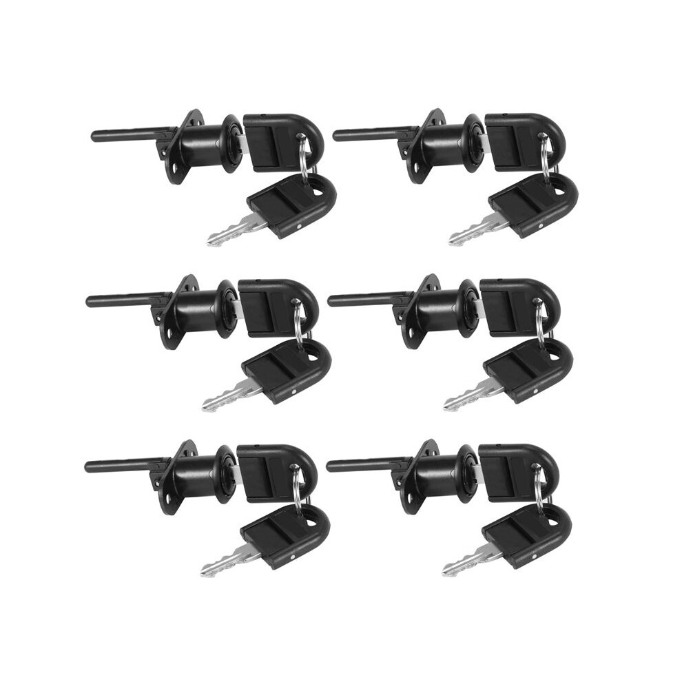 6X Zinc Alloy Computer Desk Cabinet Mailbox Drawer Cupboard Locker Cam Lock With Keys, Black 4712872087275