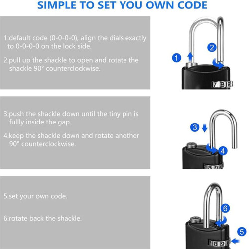 Combination-Padlock 4-Digit-Gym-Locker-Lock - 16 PCS Resettable Combo Lock for Toolbox School Employee Locker 2