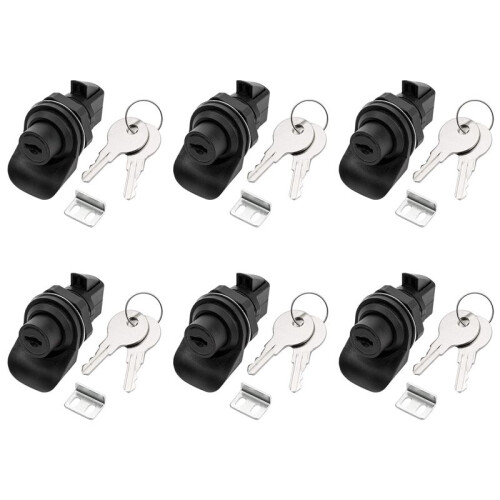 6 Set Locking Push Button  for Marine Boat Radio Box, Tool Box, Electronic Box, Motorcycle Glove Box Lock.