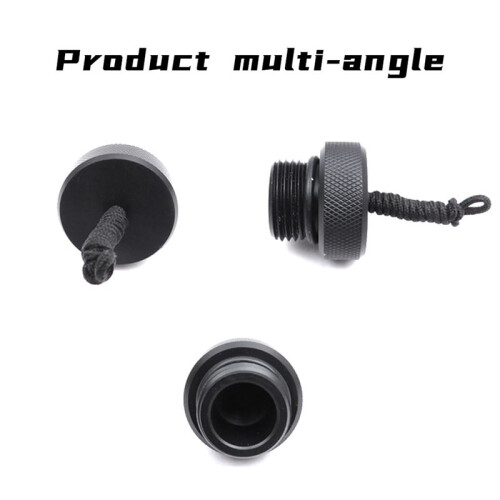 4X Dust Plug Attach with Rope Diving Dust Cap for Scubas Tanks Valves End Cap Diving Dust Cap Dive Accessory Black 2