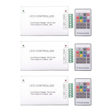 3X LED-Kontroller 12-24V LåGtrycks-RF Färgglad 20-Knapps Fjärrkontroll RGB-LjusfäLtsdimmerkontroll