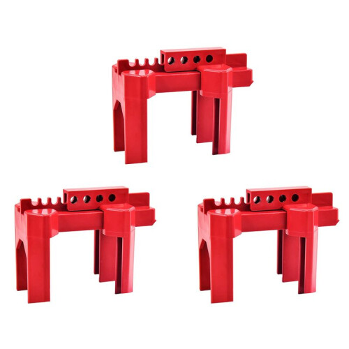 3X  Valve Locking, Adjustable  Valve Locking Device, Small, for 1/2Inch-2-1/2Inch Outer Pipe Diameter, Red