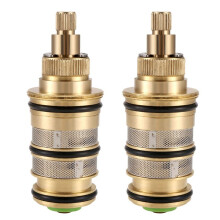 2X Cartouche Thermostatique de Remplacement en Laiton, Kit de Réparation de Barre de Valve de Mélangeur de Douche, Noyau de Valve Thermostatique