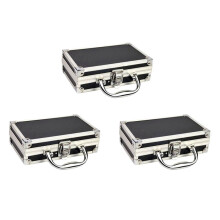 3X Cassetta Degli Attrezzi nel Lega di Alluminio Scatola Portaoggetti per Accessori Pratica Valigia nel Alluminio Maniglia Portatile Piccola Cassetta