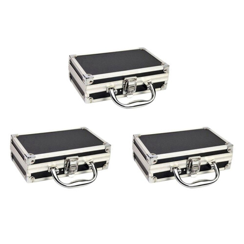3X Aluminum Alloy Toolbox Accessories Storage Box Practical Aluminum Suitcase Portable Handle Small Toolbox Storage Box