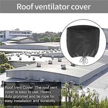 6Pcs Roof Vent Cover House Roof Turbine Hoods Shield Canvas 20Inch X 20Inch Black