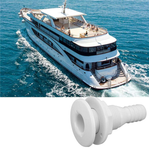 8X Boat Water Drain Scupper ABS 3/4in White Through Hull Connector Hose Coupling Drain Outlet Replacement Hardware