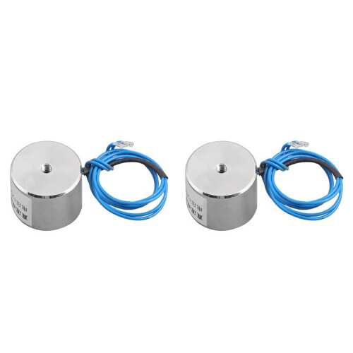 2X LS-P25/20 DC12V 5Kg Eletroímã de Elevação Elétrica Solenóide 10,8mm